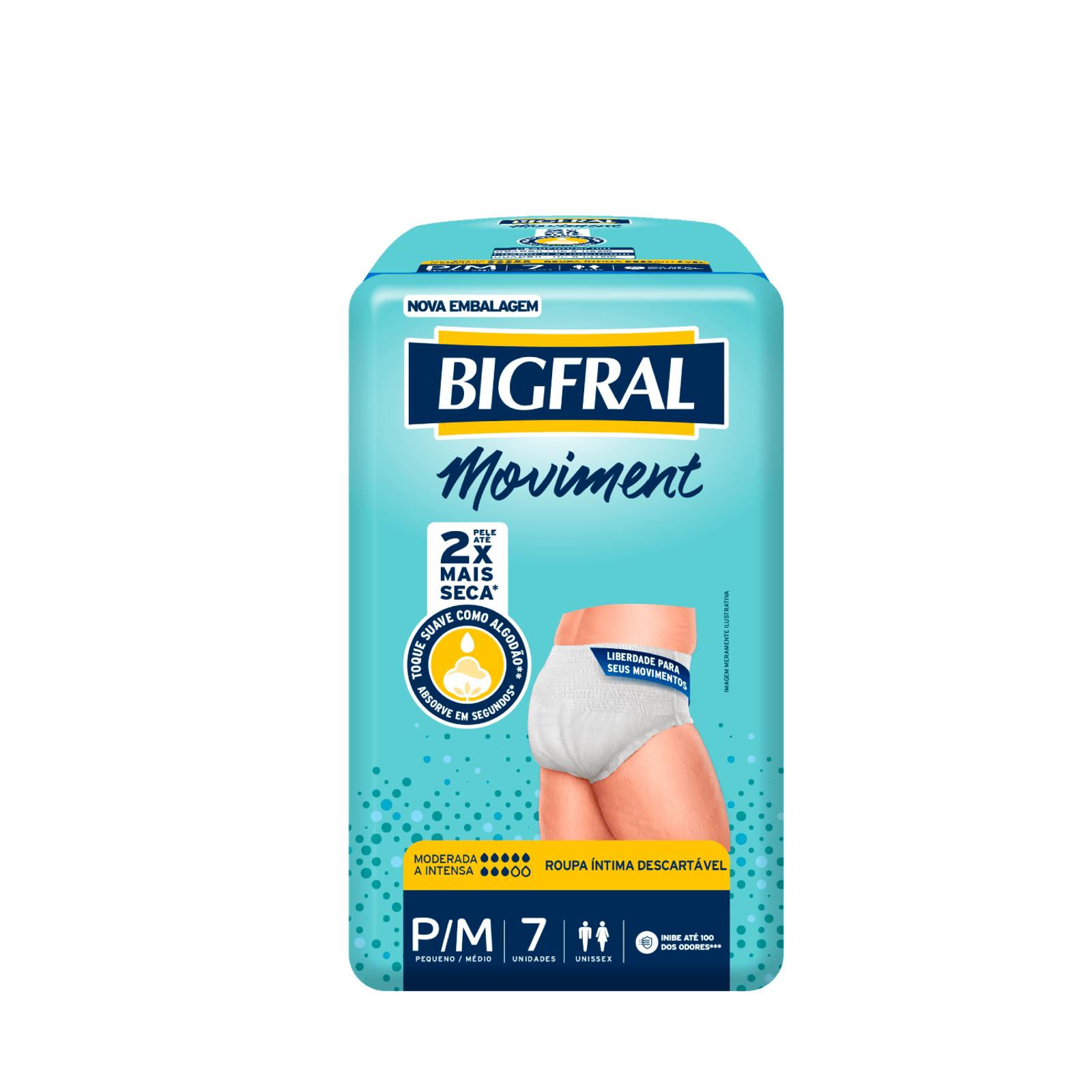 Roupa Íntima Bigfral Moviment P/M 7 Unidades