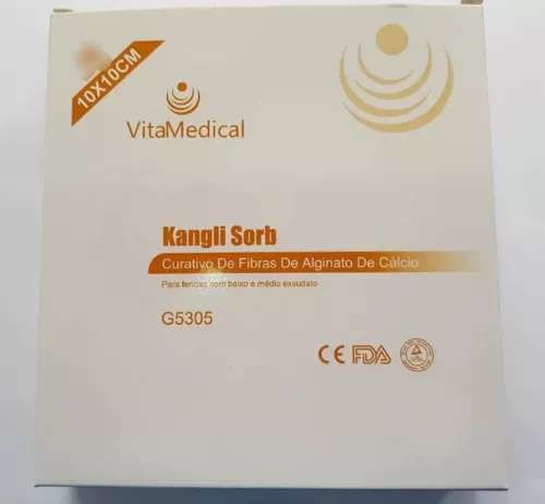 Alginato de cálcio 10x10cm - VitaMedical