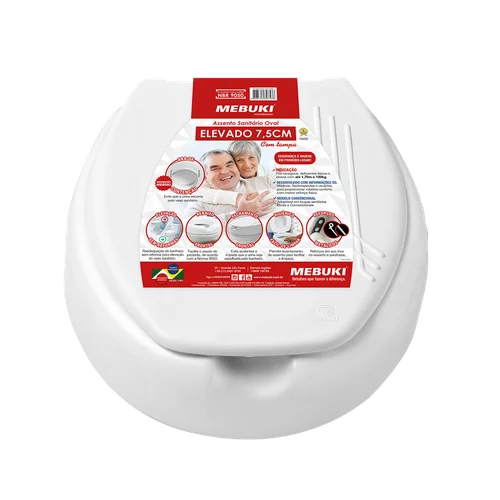 Assento Sanitário Elevado Com Tampa (7,5cm) - Mebuki