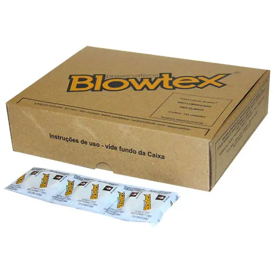 reservativo Blowtex Não Lubrificado Uso Clínico Caixa com 144 Unidades